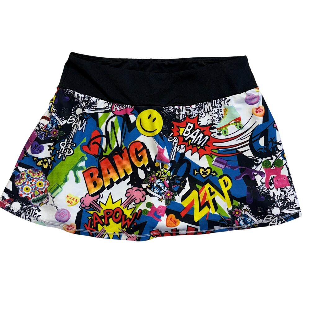 Queen of the Court Skirt Womens Medium Black Kapow Tennis Pickleball Athletic
